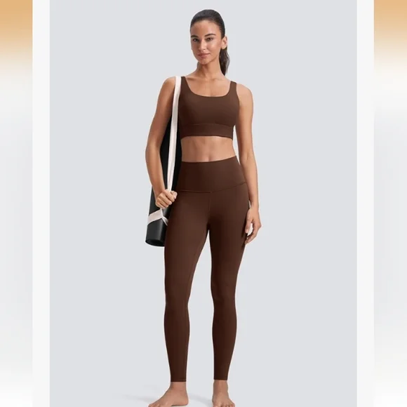 CRZ YOGA Butterluxe Yoga Leggings 28'' - High Waisted Brown Sz M - Picture 3 of 9